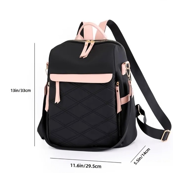 Lightweight Anti-theft Black & Khaki Backpack - Picture 4 of 5